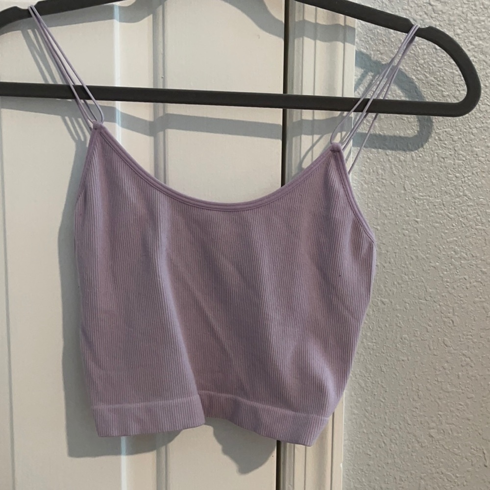 lavender purple ribbed stretchy tank